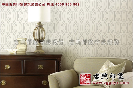 中式墙纸是一袭华丽或淡雅的袍
