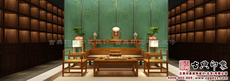 红木家具展厅现代中式设计  尘埃里开出的禅花