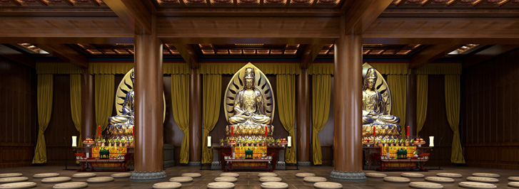 海南的古典禅修会所中式设计