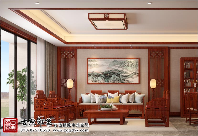 中式别墅设计客厅