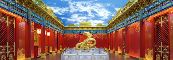 上海音乐之门水波祥龙酒店中式设计，宫廷中式设计