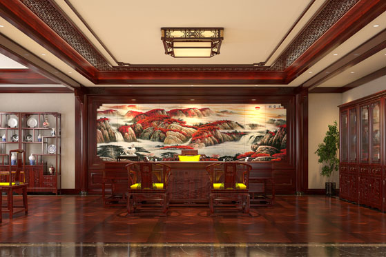 董事长办公室中式设计，古典中式设计风格延续了中式装饰理念